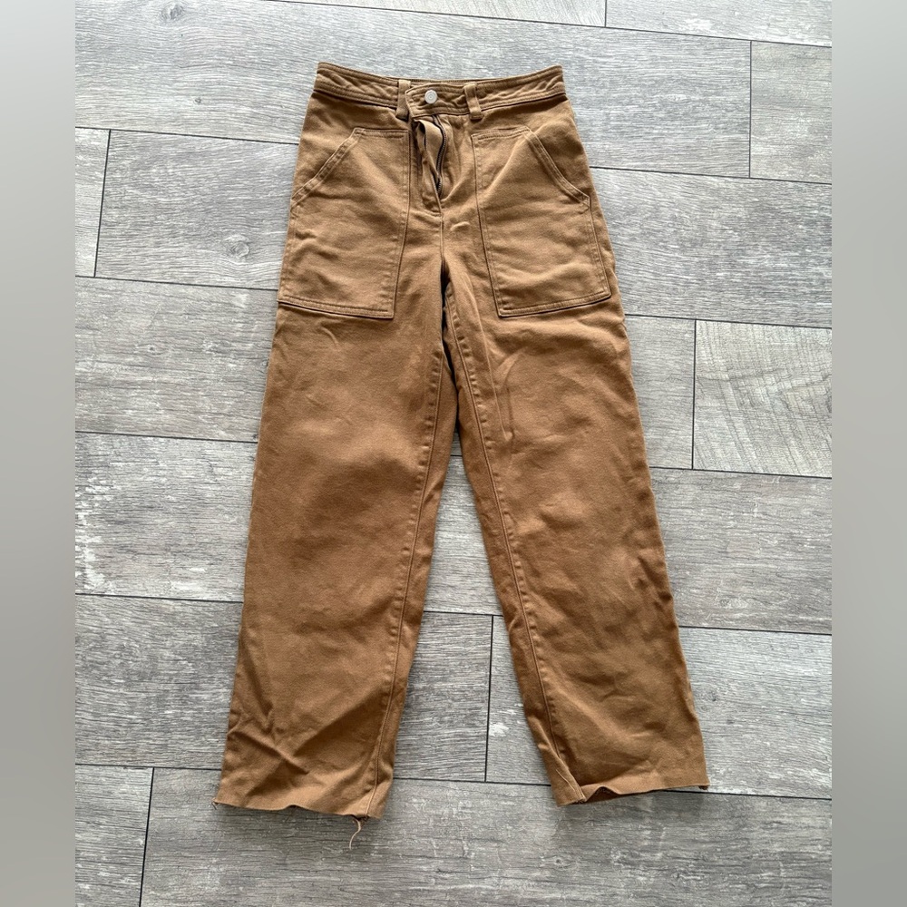 Wilfred Free High Waist Raw Hem Utility Pants